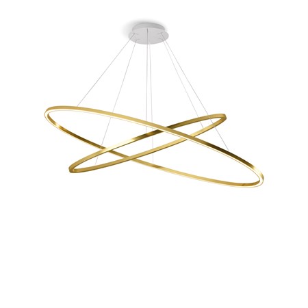 Nemo+ELLISSE PENDANT DOUBLE LED 85W 4675lm 2700K, hämardatav 1-10V, rippvalgusti, kuldne